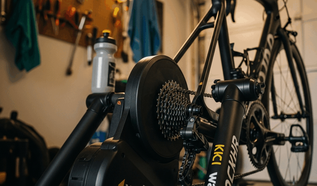 close up of a wahoo kickr direct drive bike trainer with a r 20260331 081653