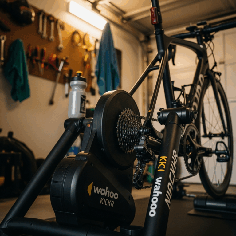 close up of a wahoo kickr direct drive bike trainer with a r 20260331 081653