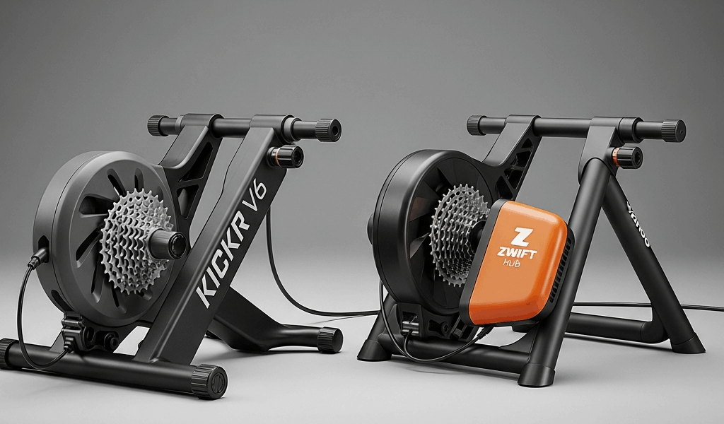 Professional photograph related to: Wahoo KICKR V6 vs Zwift Hub — Which Smart Trainer Is Worth It?. 
